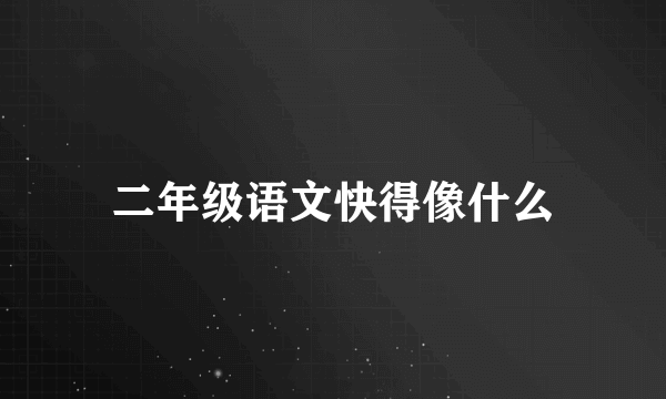 二年级语文快得像什么