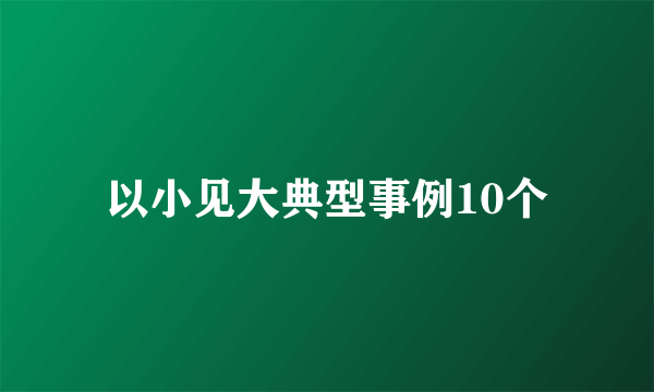 以小见大典型事例10个