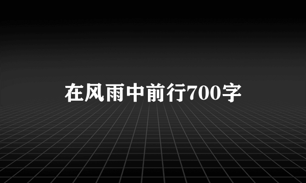 在风雨中前行700字