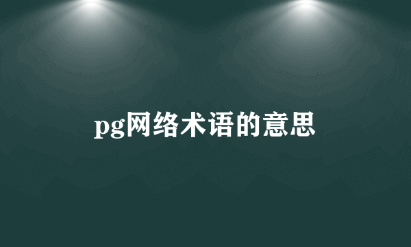 pg网络术语的意思