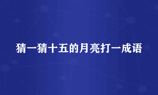 猜一猜十五的月亮打一成语