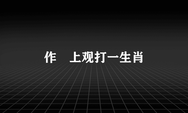 作礕上观打一生肖