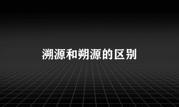 溯源和朔源的区别