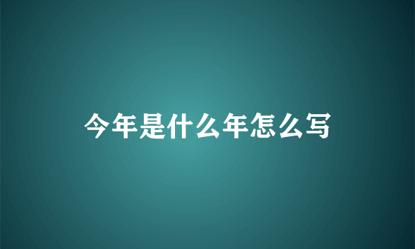 今年是什么年怎么写