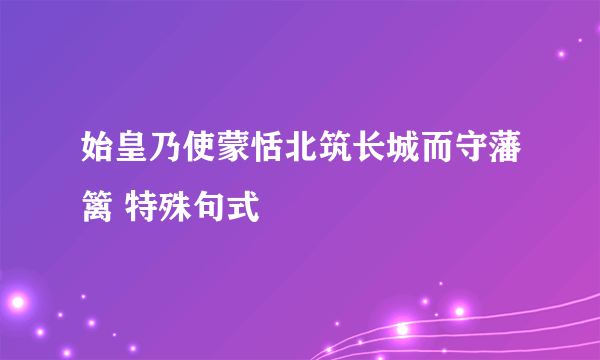 始皇乃使蒙恬北筑长城而守藩篱 特殊句式