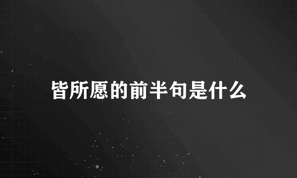 皆所愿的前半句是什么