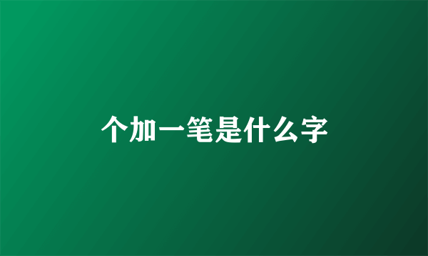 个加一笔是什么字