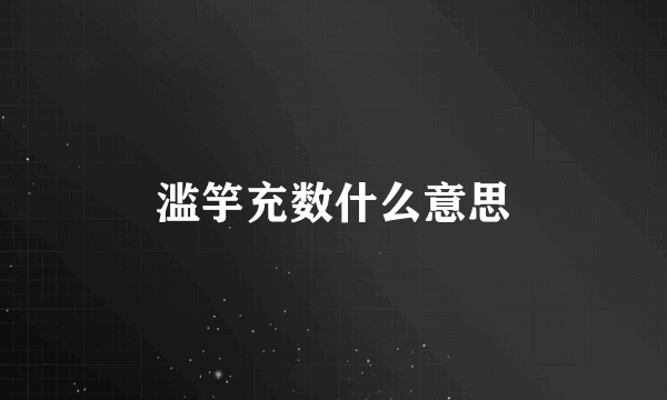 滥竽充数什么意思