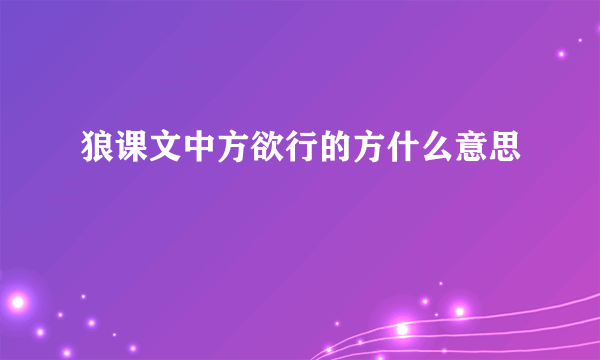 狼课文中方欲行的方什么意思