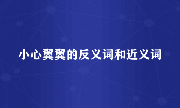 小心翼翼的反义词和近义词