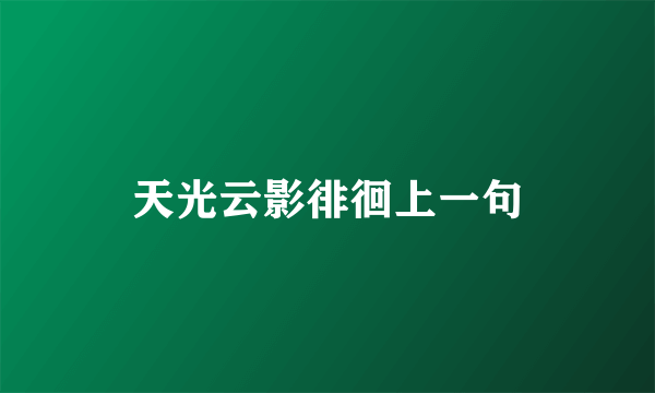 天光云影徘徊上一句