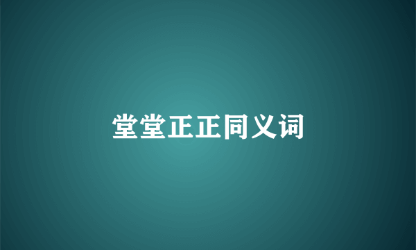堂堂正正同义词