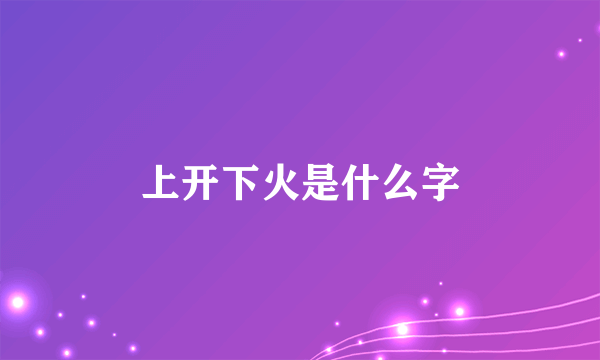 上开下火是什么字