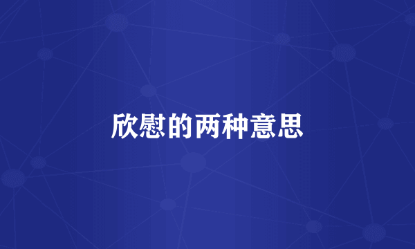 欣慰的两种意思