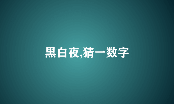 黑白夜,猜一数字