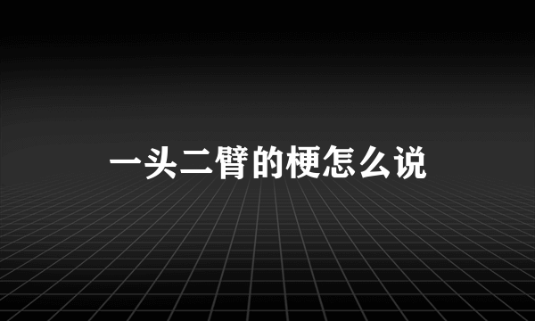 一头二臂的梗怎么说