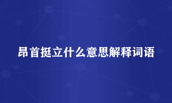 昂首挺立什么意思解释词语