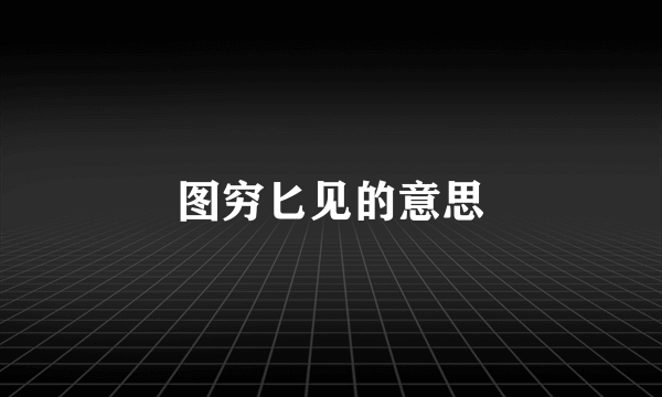 图穷匕见的意思