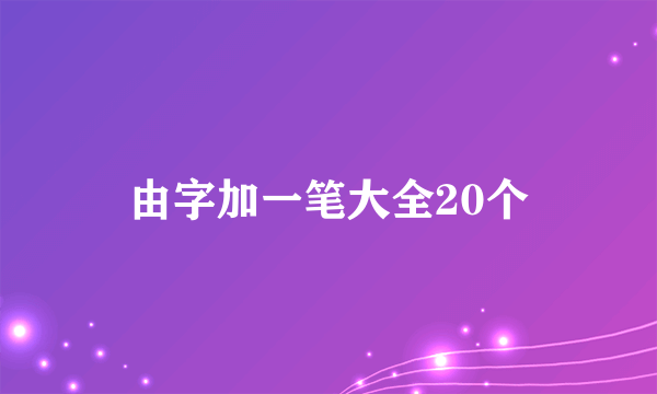 由字加一笔大全20个