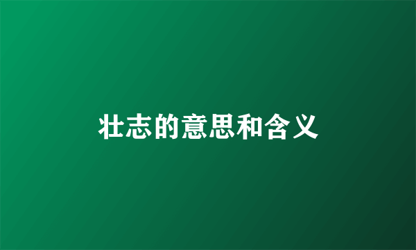 壮志的意思和含义