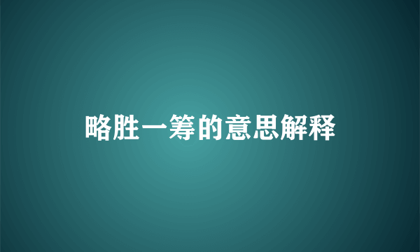 略胜一筹的意思解释