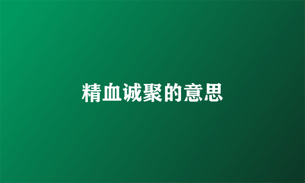 精血诚聚的意思