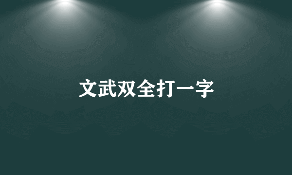 文武双全打一字