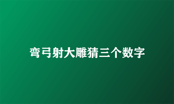 弯弓射大雕猜三个数字