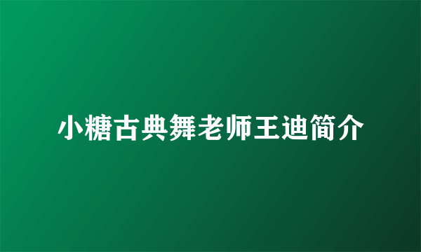 小糖古典舞老师王迪简介