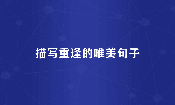 描写重逢的唯美句子