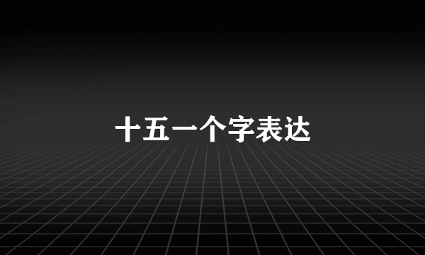 十五一个字表达