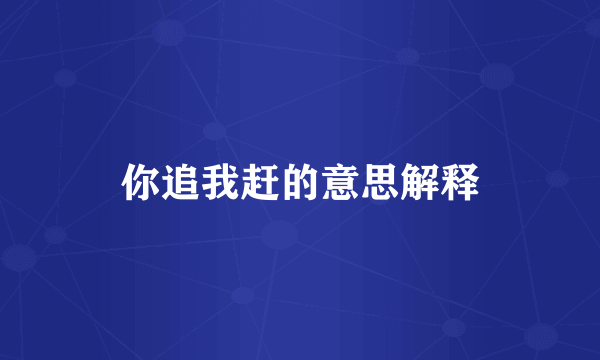 你追我赶的意思解释