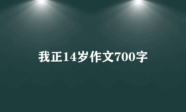 我正14岁作文700字