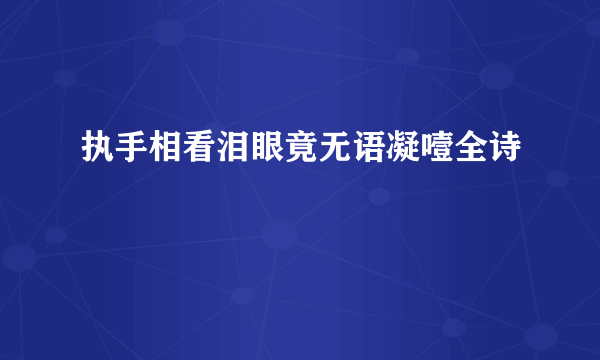 执手相看泪眼竟无语凝噎全诗