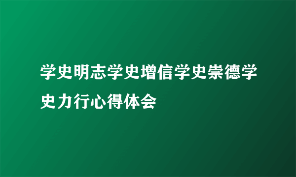 学史明志学史增信学史崇德学史力行心得体会
