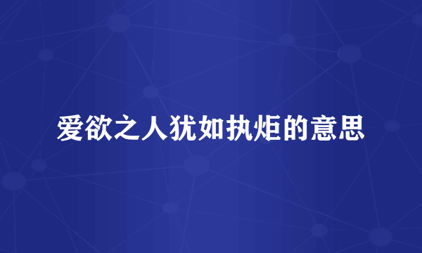 爱欲之人犹如执炬的意思