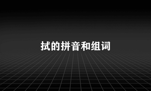 拭的拼音和组词