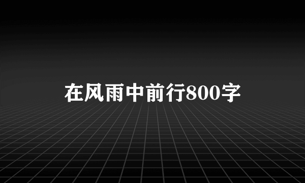 在风雨中前行800字