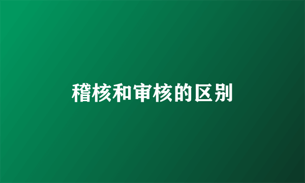 稽核和审核的区别