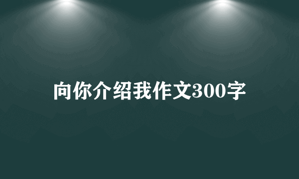 向你介绍我作文300字