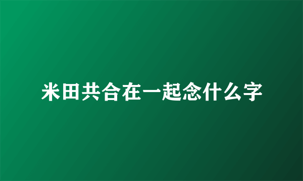 米田共合在一起念什么字