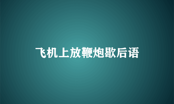 飞机上放鞭炮歇后语