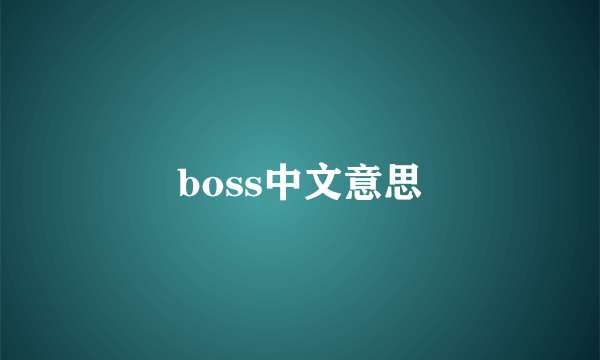 boss中文意思