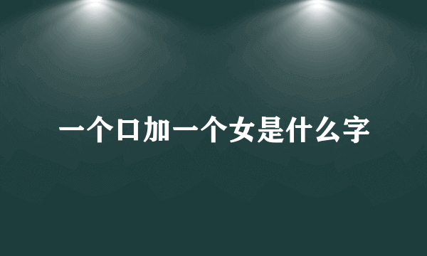 一个口加一个女是什么字
