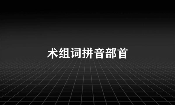 术组词拼音部首