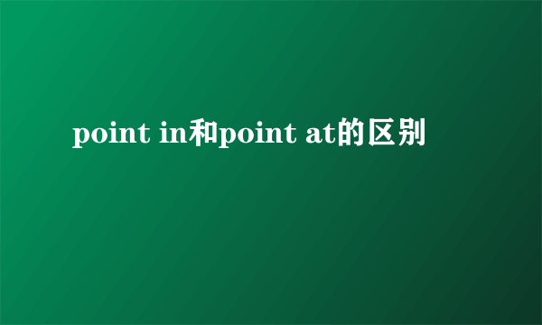 point in和point at的区别