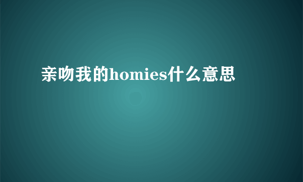 亲吻我的homies什么意思