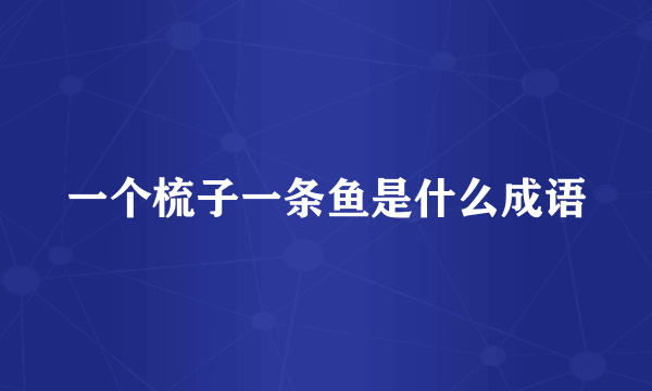 一个梳子一条鱼是什么成语