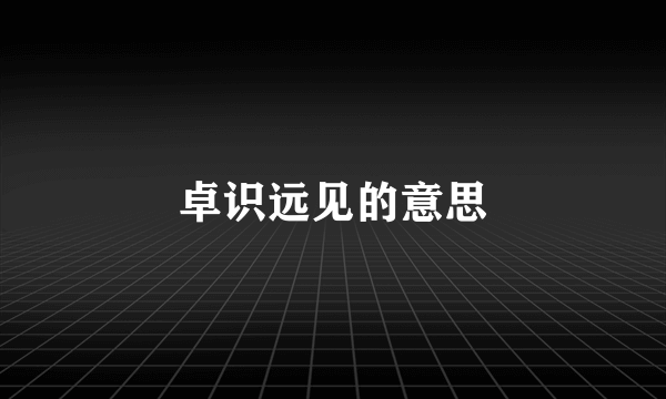 卓识远见的意思