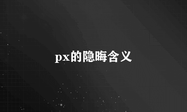 px的隐晦含义